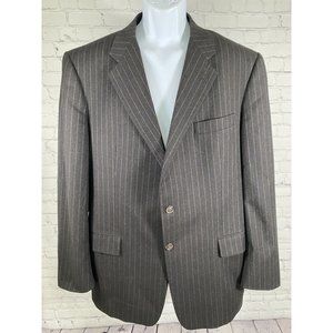 Gilbert Lodge 100% Wool Black Striped USA Made 2 Button Jacket Blazer 42R